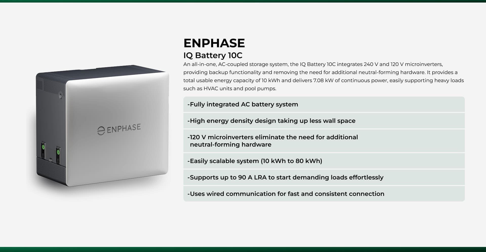Enphase IQ10C Battery Specifications