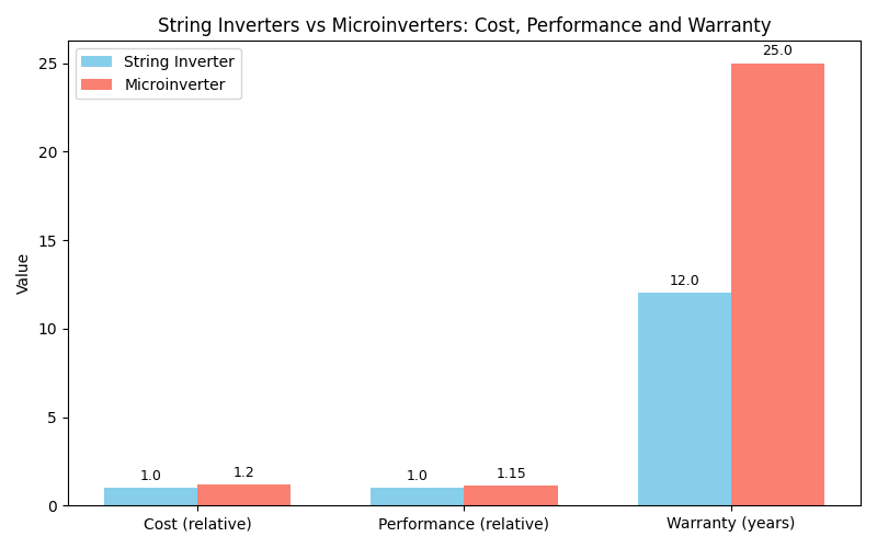 String vs microinverter comparison chart: